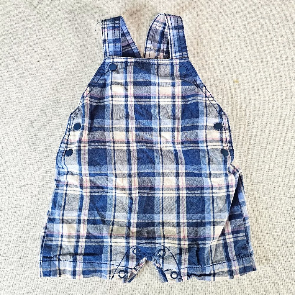Baby Boys' Plaid Overalls
